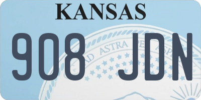 KS license plate 908JDN