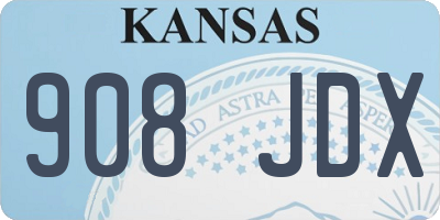 KS license plate 908JDX