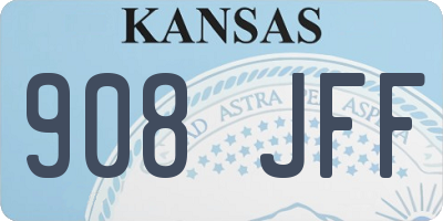 KS license plate 908JFF