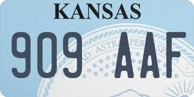 KS license plate 909AAF