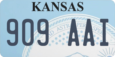 KS license plate 909AAI