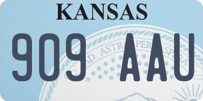 KS license plate 909AAU