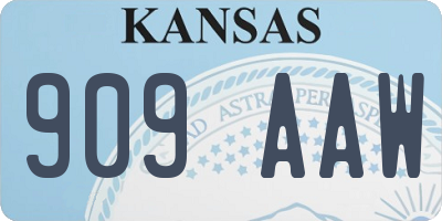 KS license plate 909AAW