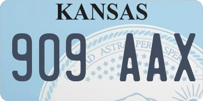 KS license plate 909AAX