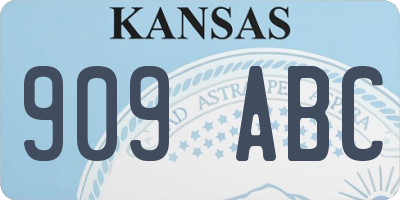 KS license plate 909ABC