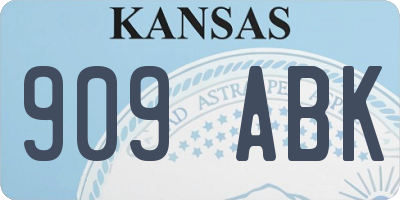 KS license plate 909ABK