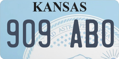 KS license plate 909ABO