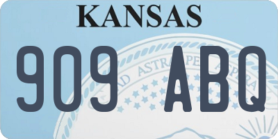 KS license plate 909ABQ