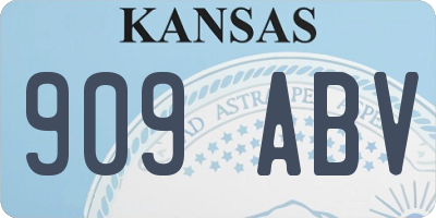 KS license plate 909ABV