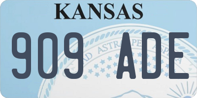 KS license plate 909ADE