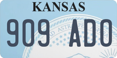 KS license plate 909ADO