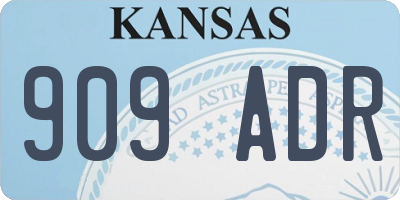 KS license plate 909ADR