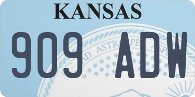 KS license plate 909ADW