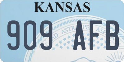 KS license plate 909AFB