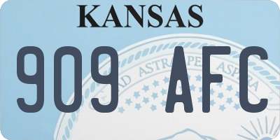 KS license plate 909AFC
