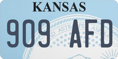 KS license plate 909AFD