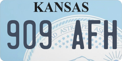KS license plate 909AFH