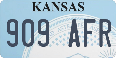 KS license plate 909AFR