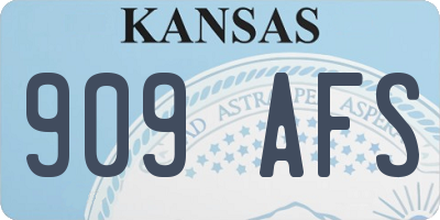KS license plate 909AFS