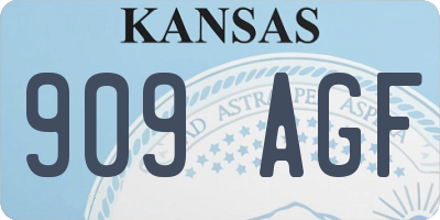 KS license plate 909AGF