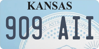 KS license plate 909AII