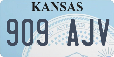 KS license plate 909AJV