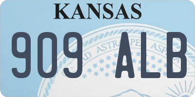 KS license plate 909ALB