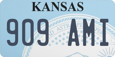 KS license plate 909AMI