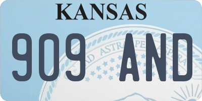 KS license plate 909AND