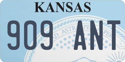 KS license plate 909ANT