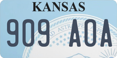 KS license plate 909AOA
