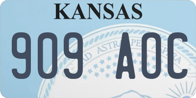 KS license plate 909AOC