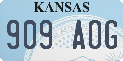KS license plate 909AOG