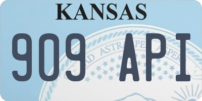 KS license plate 909API