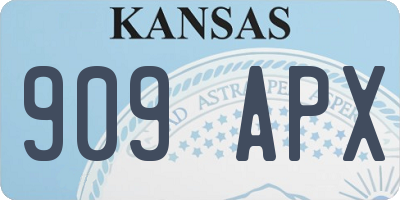 KS license plate 909APX