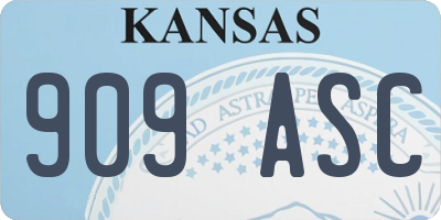 KS license plate 909ASC