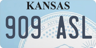 KS license plate 909ASL