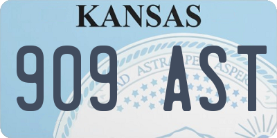 KS license plate 909AST