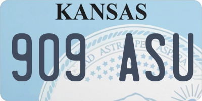KS license plate 909ASU