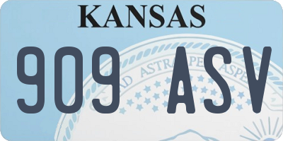KS license plate 909ASV