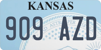 KS license plate 909AZD