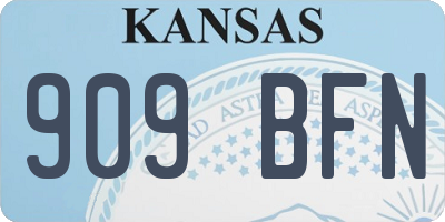 KS license plate 909BFN