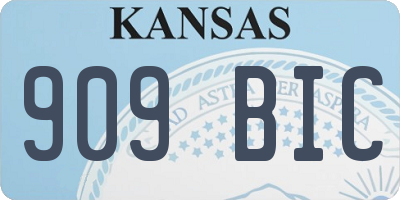 KS license plate 909BIC