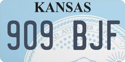 KS license plate 909BJF