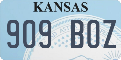 KS license plate 909BOZ