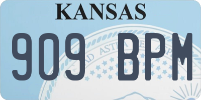 KS license plate 909BPM