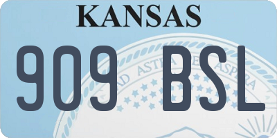 KS license plate 909BSL