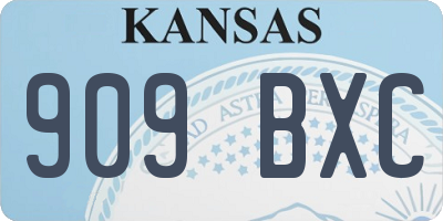 KS license plate 909BXC
