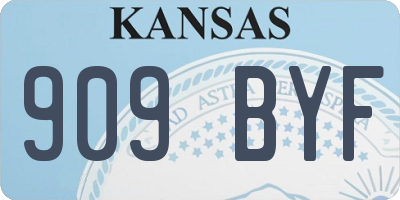 KS license plate 909BYF