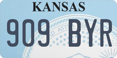 KS license plate 909BYR